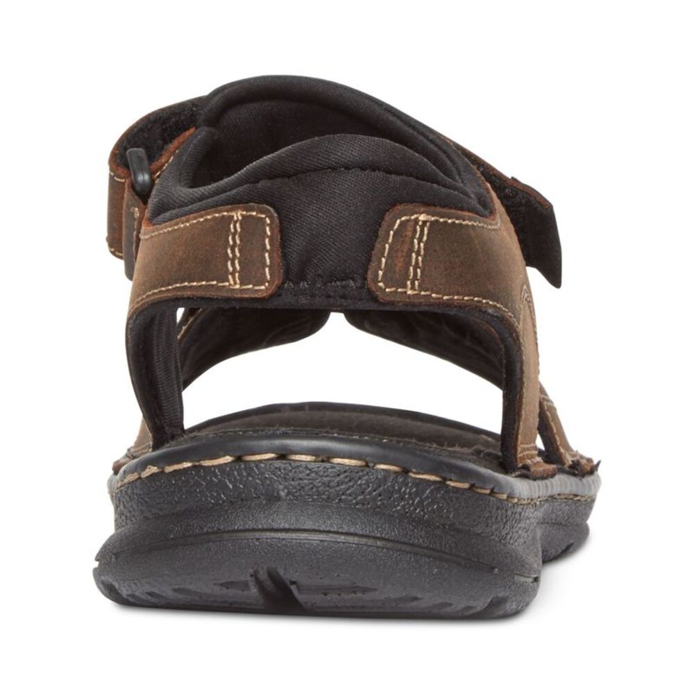 NWT ROCKPORT Mens Brown Darwyn Quarter Strap Open Leather Sandals Shoes 11.5 - Picture 2 of 5
